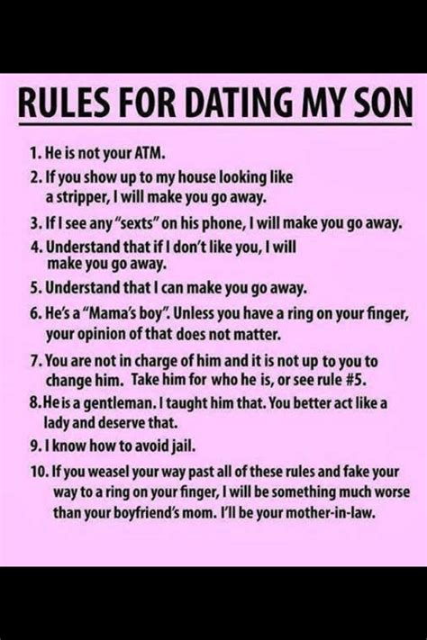 6 Things Mom Wants To Know Before Dating My Son