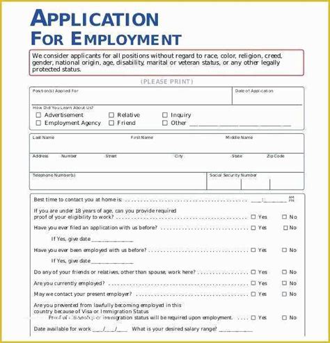 California Employment Application Template: 5 Essential Sections