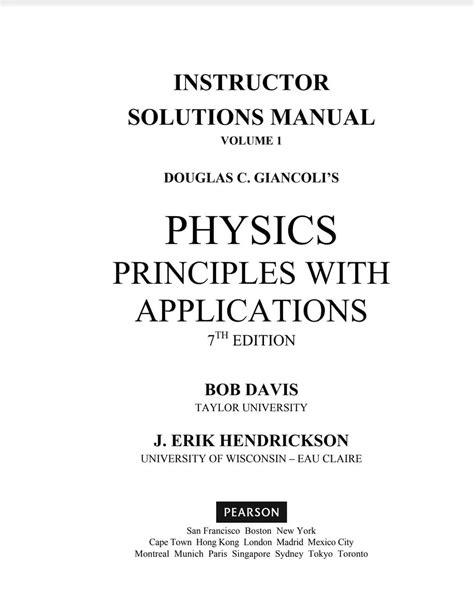 Physics Principles With Applications: Answers And Examples Explained