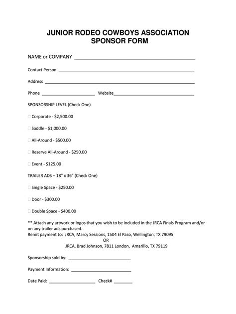 Youth Rodeo Sponsorship Application Guide